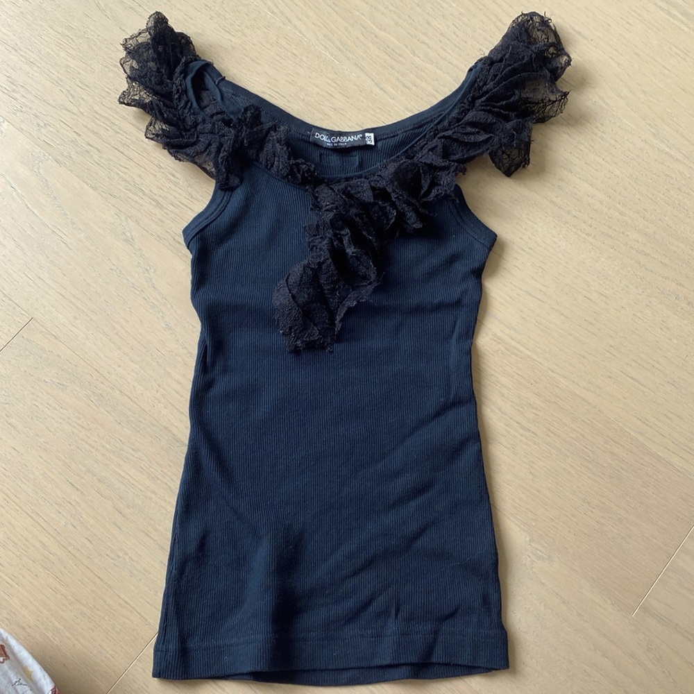 Dolce & Gabbana Lacey Black Top